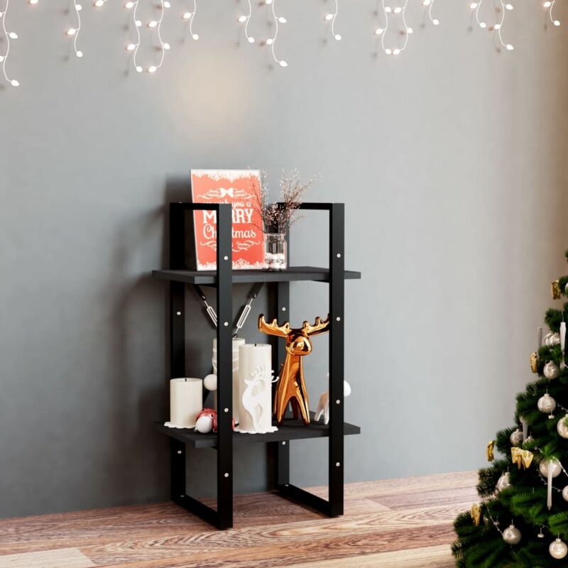 foto del prodotto jinlefu libreria a 2 ripiani 40x30x70 cm in legno per salotto o studio vari colori colore nero