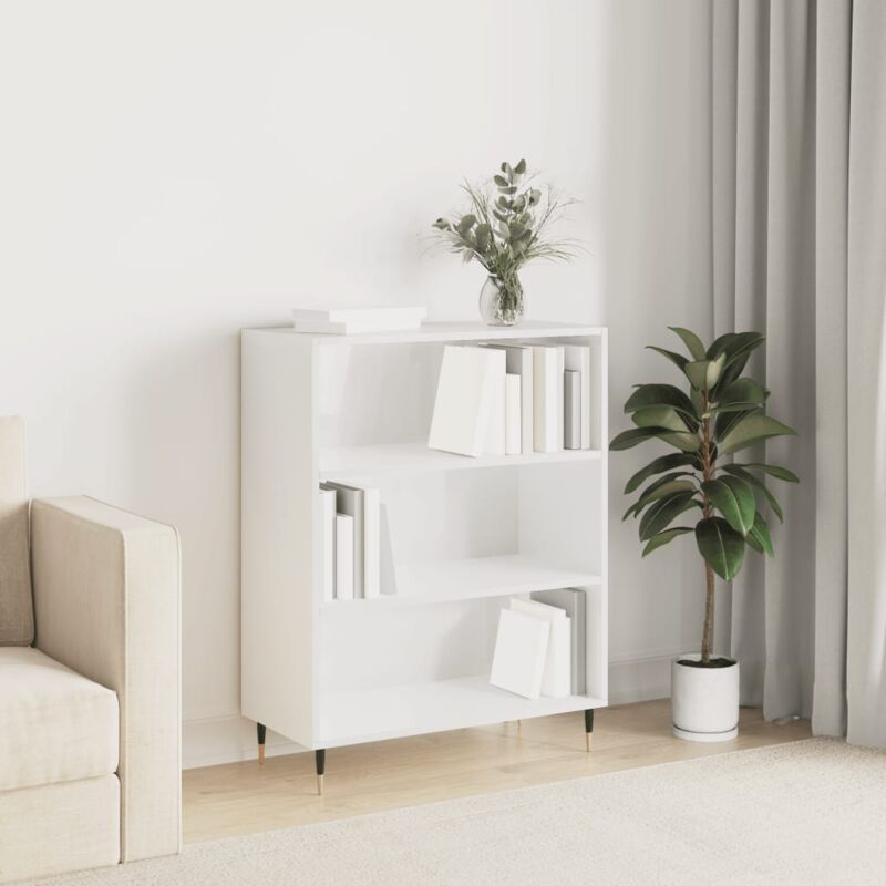 foto del prodotto jinlefu libreria bianco lucido 69,5x32,5x90 cm in legno multistrato vidaxl