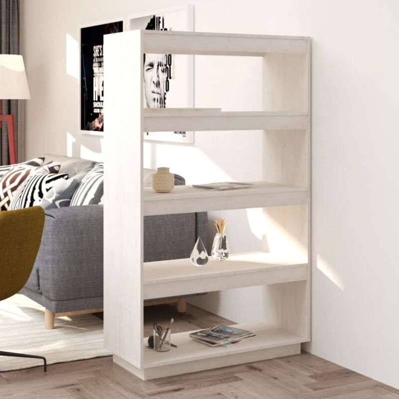 foto del prodotto jinlefu libreria divisorio 80x35x135cm con 5 ripiani vari colori disponibili in legno colore bianco
