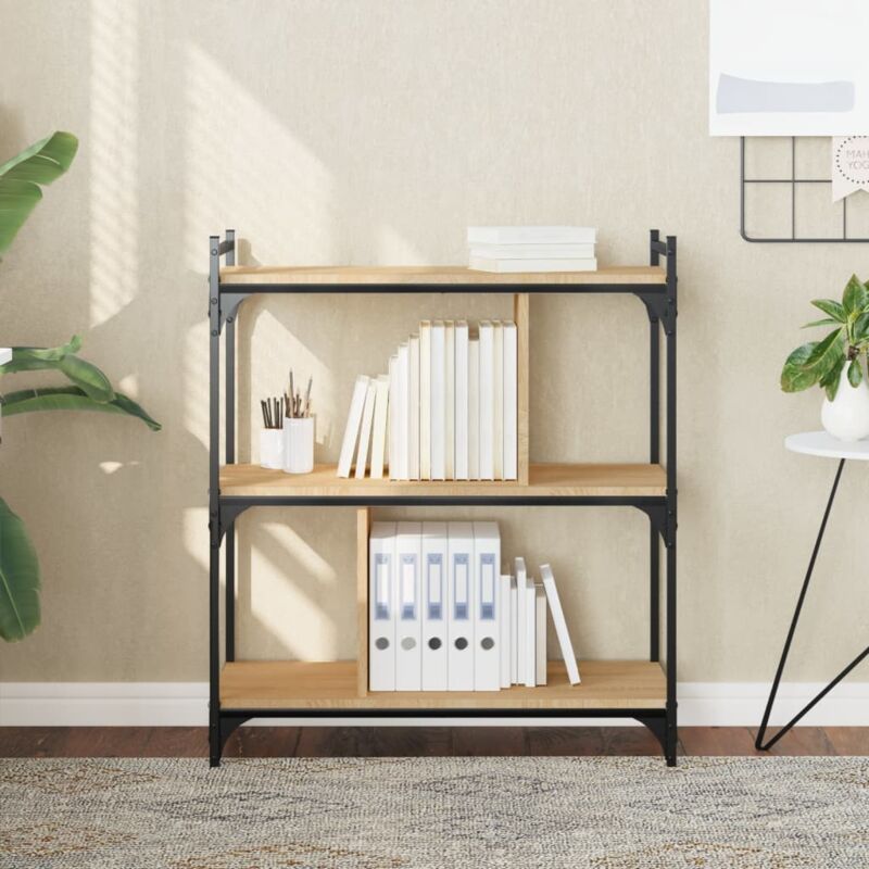 foto del prodotto jinlefu libreria rovere sonoma 3 ripiani 76x32x88 cm legno multistrato vidaxl