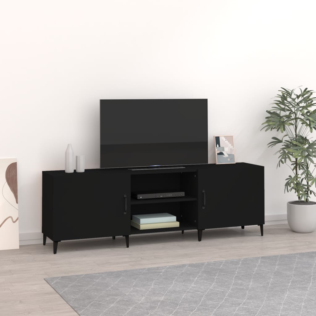foto del prodotto jinlefu mobile porta tv nero 150x30x50 cm in legno multistrato vidaxl