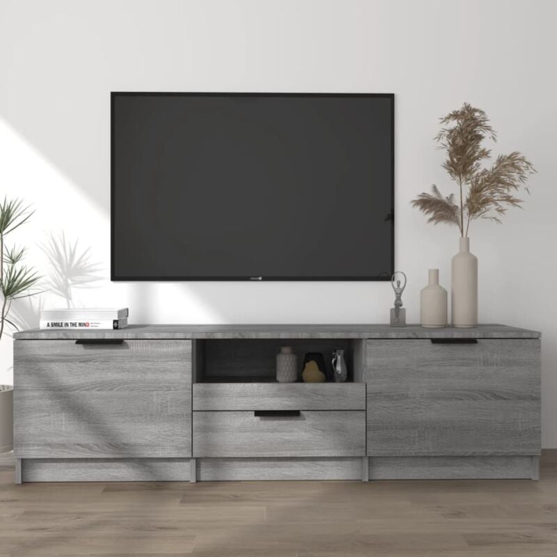 foto del prodotto jinlefu mobile tv grigio sonoma 140x35x40 cm in legno ingegnerizzato