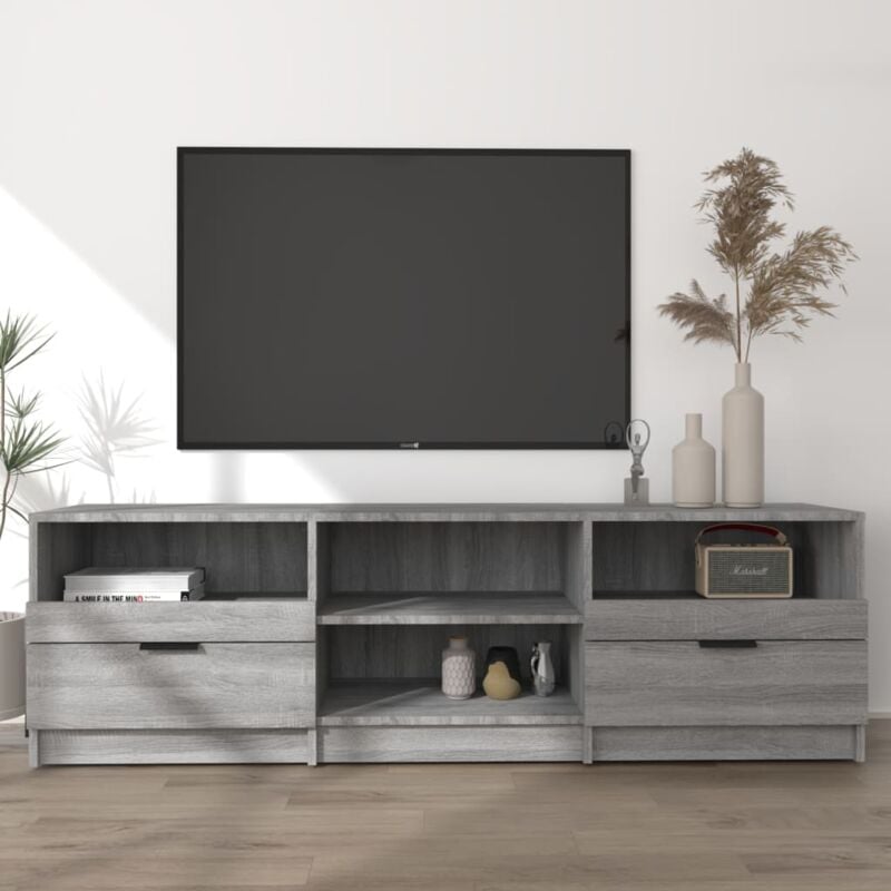 foto del prodotto jinlefu mobile tv grigio sonoma 150x33,5x45 cm in legno ingegnerizzato