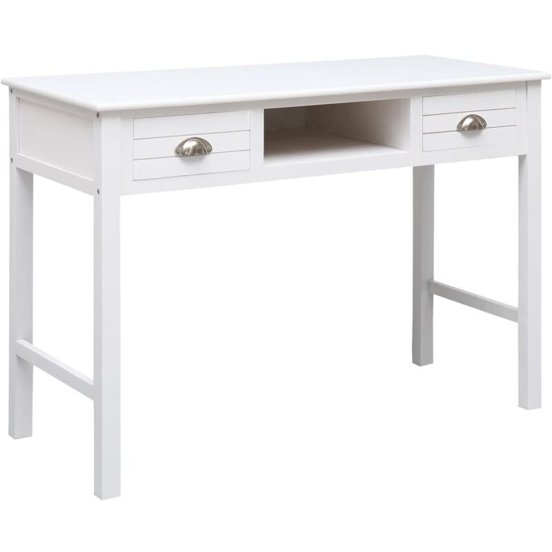 foto del prodotto jinlefu scrivania bianca 108x45x76 cm in legno massello di paulownia