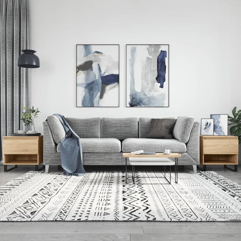 foto del prodotto jinlefu tavolini salotto 2pz rovere sonoma 50x46x50cm legno multistrato