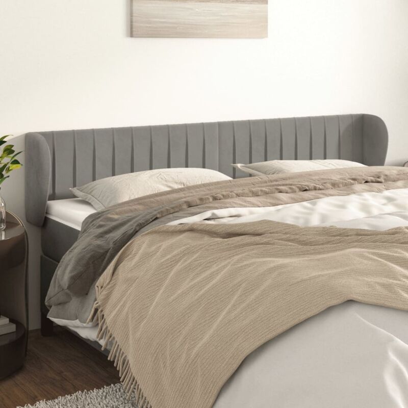 foto del prodotto jinlefu testiera ad orecchio grigio chiaro 163x23x78 88 cm in velluto