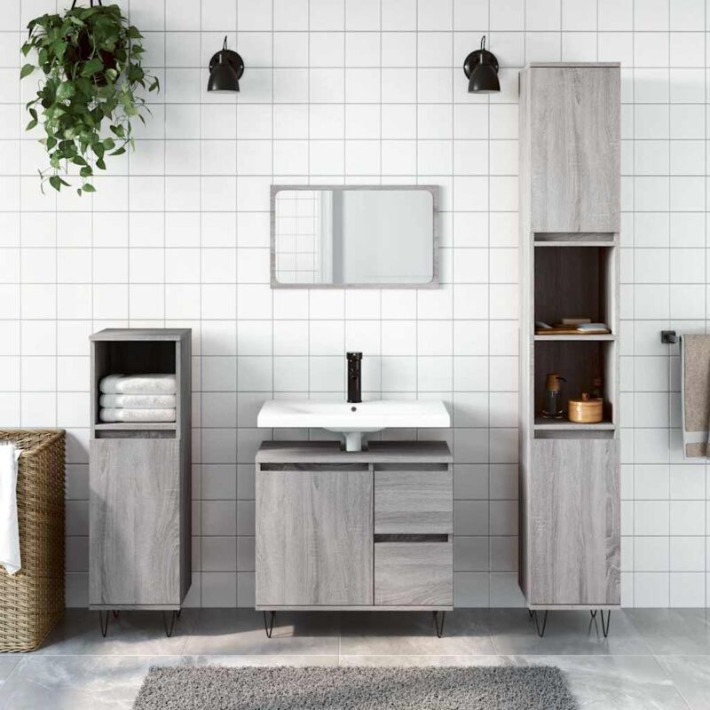 foto del prodotto jinlefu vidaxl armadietto bagno grigio sonoma 65x33x60 cm in legno multistrato