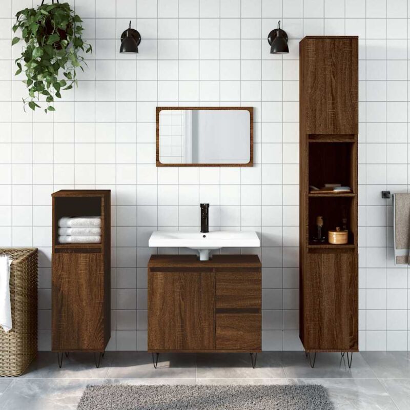 foto del prodotto jinlefu vidaxl armadietto bagno rovere marrone 65x33x60cm in legno multistrato