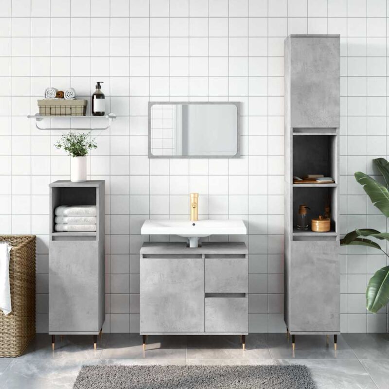 foto del prodotto jinlefu vidaxl armadietto da bagno grigio cemento 65x33x60cm legno multistrato