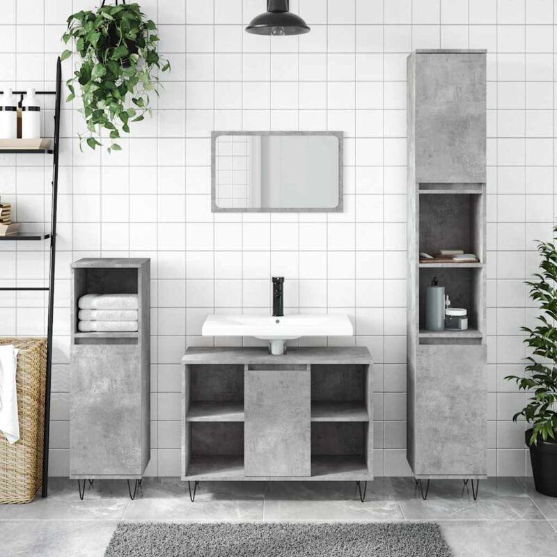 foto del prodotto jinlefu vidaxl armadietto da bagno grigio cemento 80x33x60cm legno multistrato
