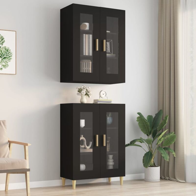 foto del prodotto jinlefu vidaxl armadietto pensile a parete nero 69,5x34x90 cm