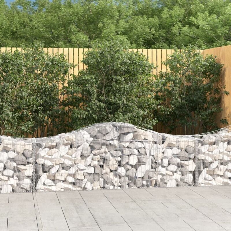 foto del prodotto jinlefu vidaxl cesti gabbioni ad arco 2 pz 200x50x60 80 cm ferro zincato