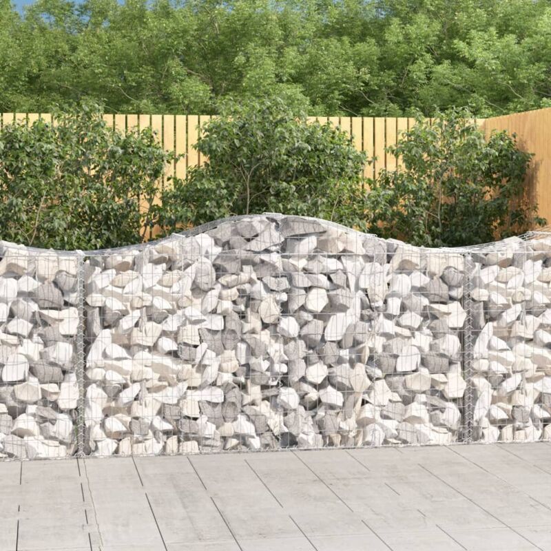 foto del prodotto jinlefu vidaxl cesti gabbioni ad arco 3 pz 200x50x100 120 cm ferro zincato