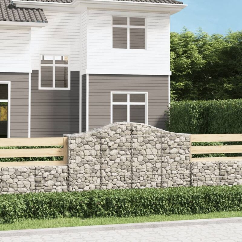 foto del prodotto jinlefu vidaxl cesti gabbioni ad arco 3 pz 200x50x120 140 cm ferro zincato