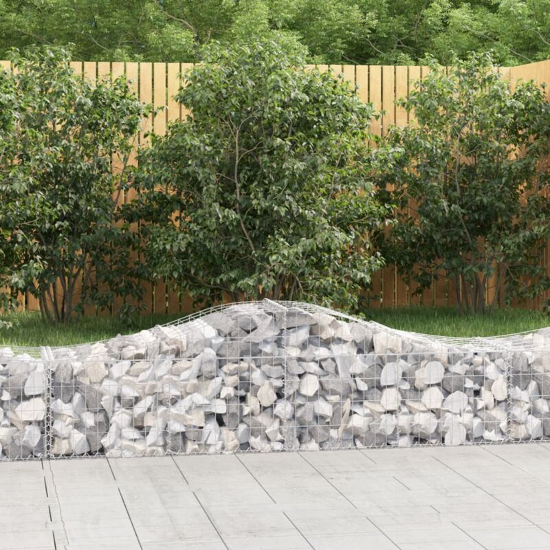 foto del prodotto jinlefu vidaxl cesti gabbioni ad arco 5 pz 200x50x40 60 cm ferro zincato