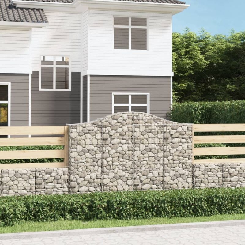 foto del prodotto jinlefu vidaxl cesto gabbione ad arco 200x30x140 160 cm ferro zincato