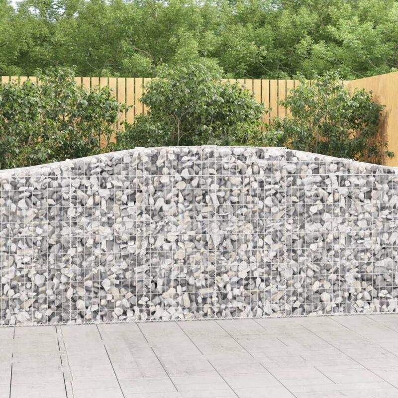 foto del prodotto jinlefu vidaxl cesto gabbione ad arco 400x50x100 120 cm ferro zincato