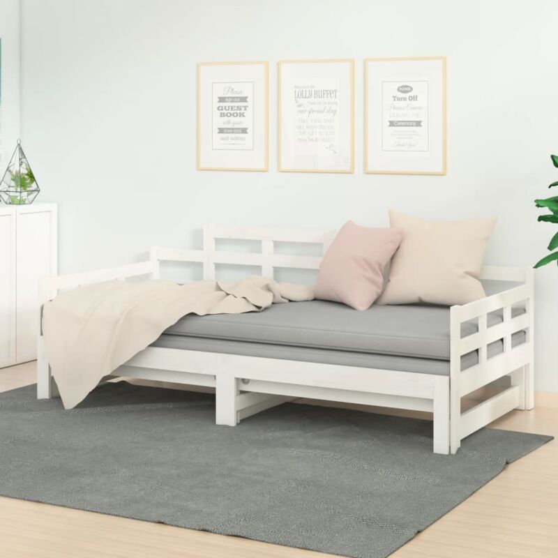 foto del prodotto jinlefu vidaxl dormeuse estraibile bianca legno massello di pino 2x 80x200 cm