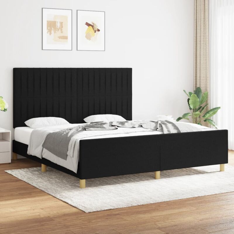 foto del prodotto jinlefu vidaxl giroletto senza materasso nero 180x200 cm in tessuto
