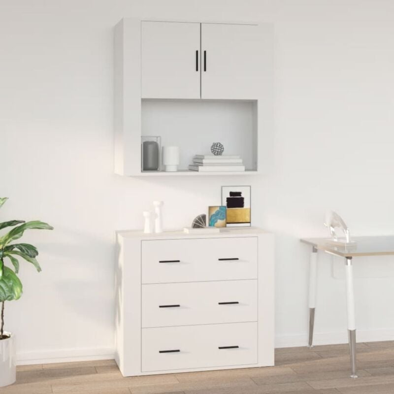 foto del prodotto jinlefu vidaxl mobile a parete bianco 80x33x80 cm in legno multistrato