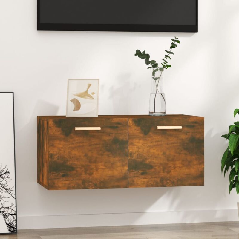 foto del prodotto jinlefu vidaxl mobile parete rovere fumo 80x35x36,5 cm in legno multistrato