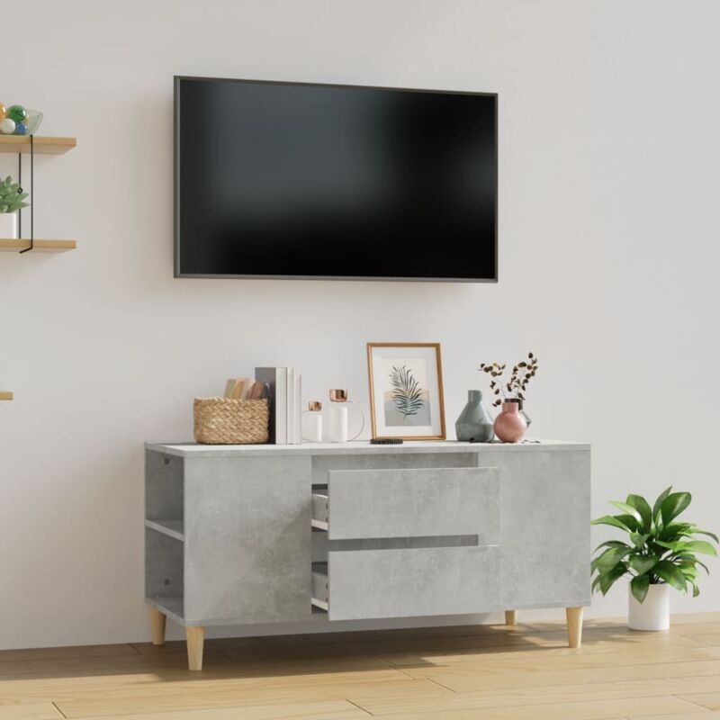 foto del prodotto jinlefu vidaxl mobile per tv grigio cemento 102x44,5x50 cm legno multistrato