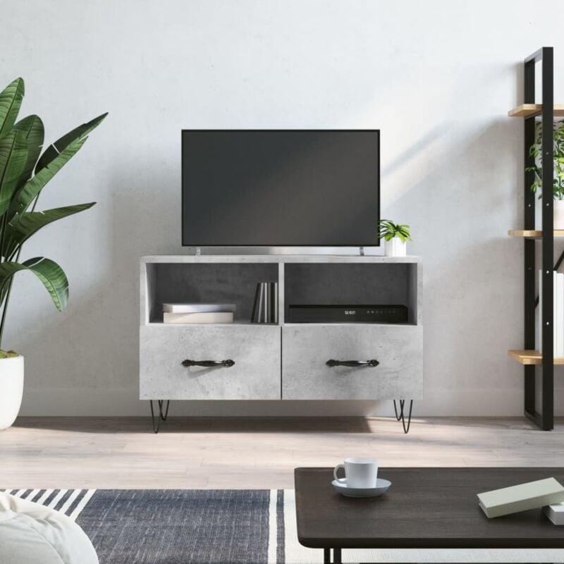 foto del prodotto jinlefu vidaxl mobile per tv grigio cemento 80x36x50 cm legno multistrato