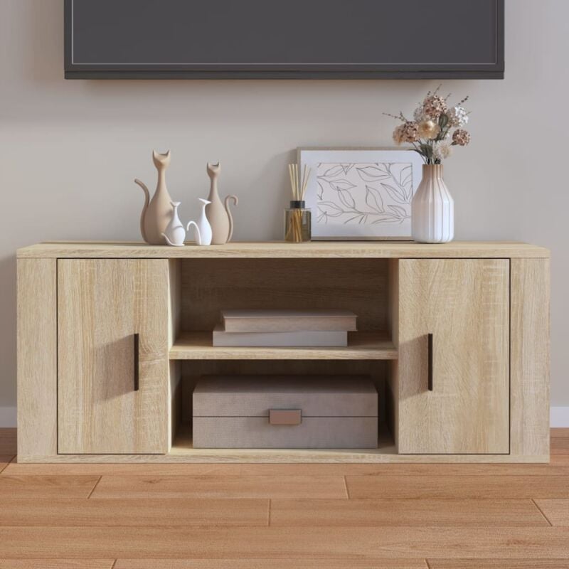 foto del prodotto jinlefu vidaxl mobile per tv rovere sonoma 100x35x40 cm legno multistrato