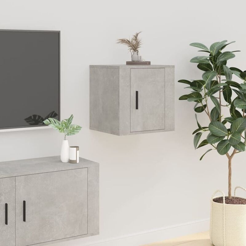 foto del prodotto jinlefu vidaxl mobile porta tv a parete grigio cemento 40x34,5x40 cm