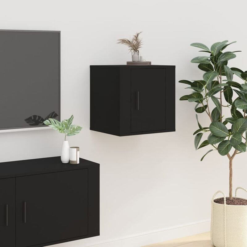 foto del prodotto jinlefu vidaxl mobile porta tv a parete nero 40x34,5x40 cm