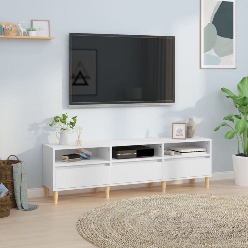 foto del prodotto jinlefu vidaxl mobile porta tv bianco 150x30x44,5 cm in legno multistrato