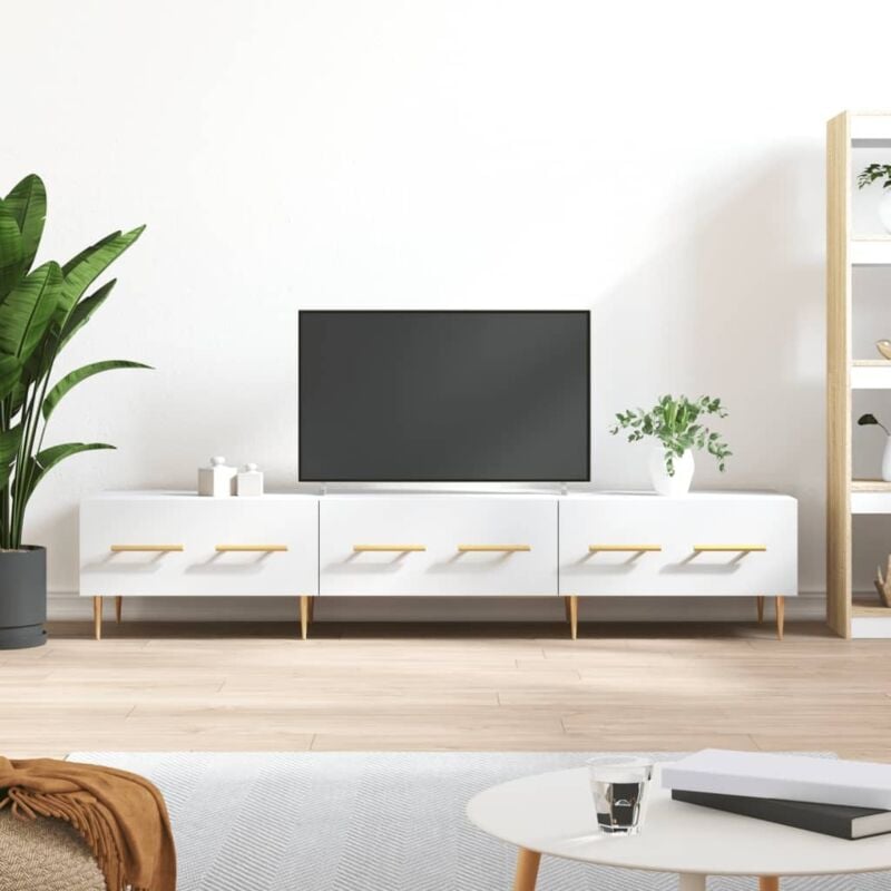 foto del prodotto jinlefu vidaxl mobile porta tv bianco 150x36x30 cm in legno multistrato