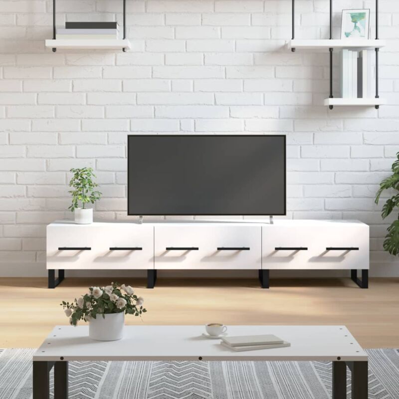foto del prodotto jinlefu vidaxl mobile porta tv bianco 150x36x30 cm in legno multistrato