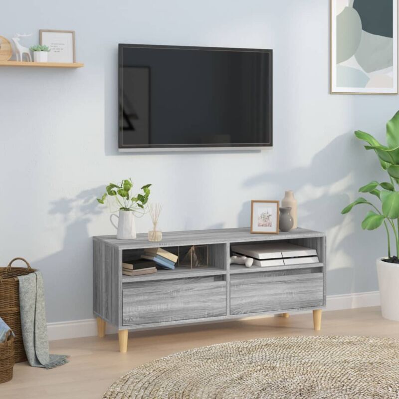 foto del prodotto jinlefu vidaxl mobile porta tv grigio sonoma 100x34,5x44,5cm legno multistrato