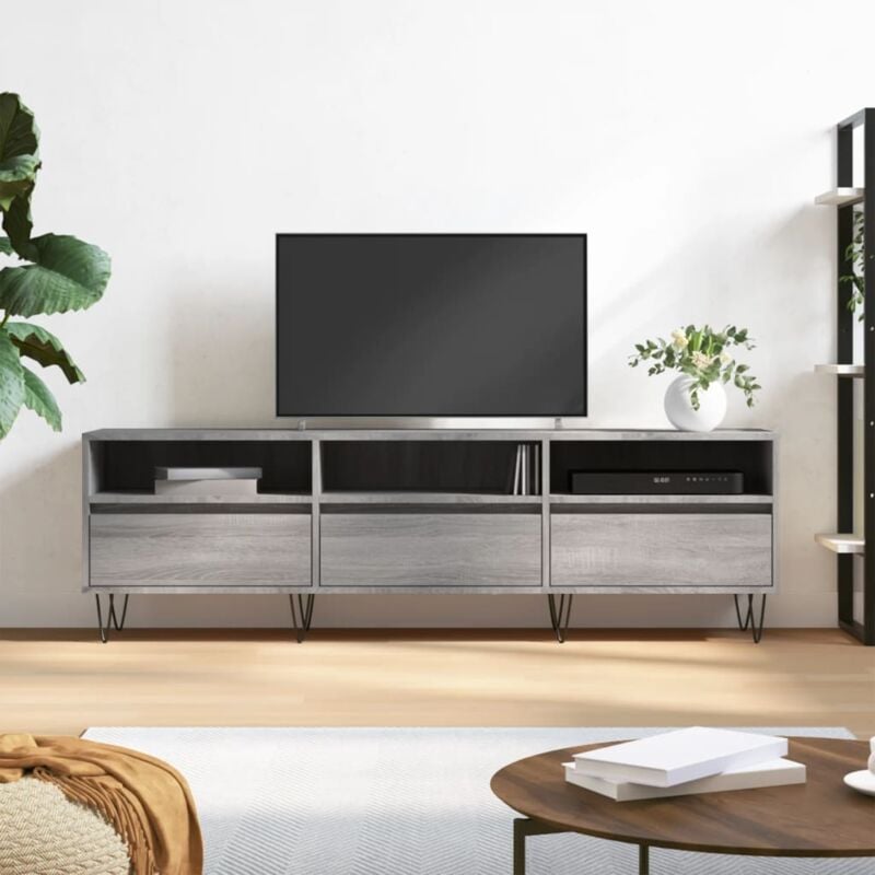 foto del prodotto jinlefu vidaxl mobile porta tv grigio sonoma 150x30x44,5 cm legno multistrato