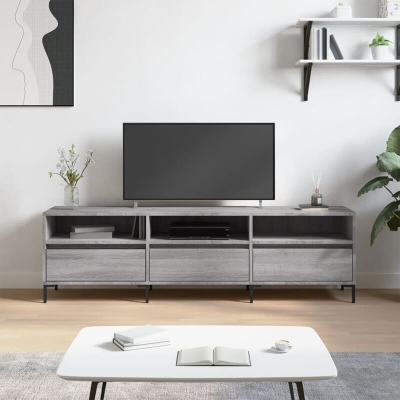 foto del prodotto jinlefu vidaxl mobile porta tv grigio sonoma 150x30x44,5 cm legno multistrato