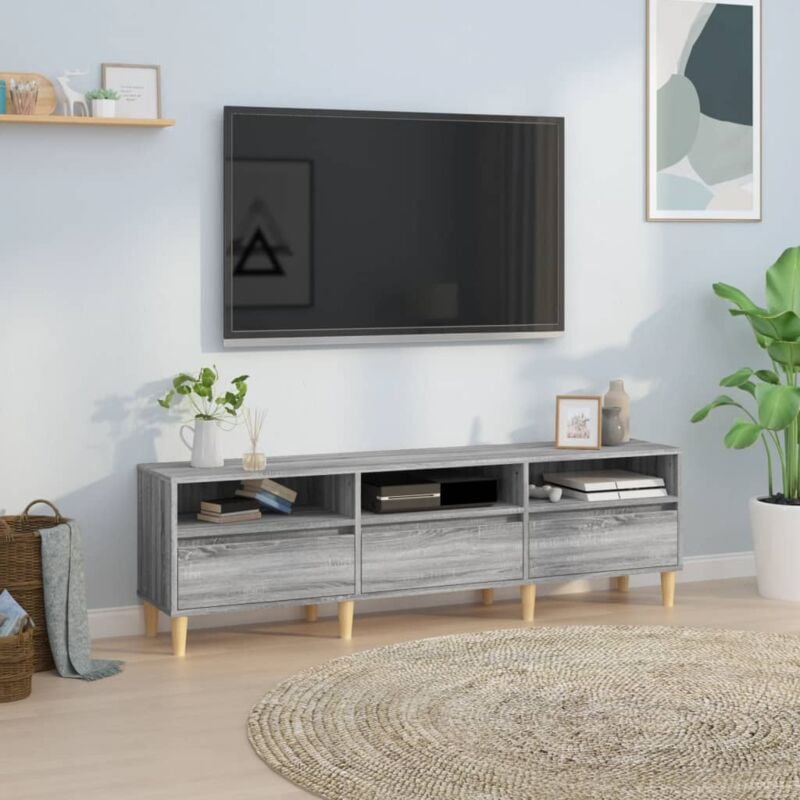foto del prodotto jinlefu vidaxl mobile porta tv grigio sonoma 150x30x44,5 cm legno multistrato
