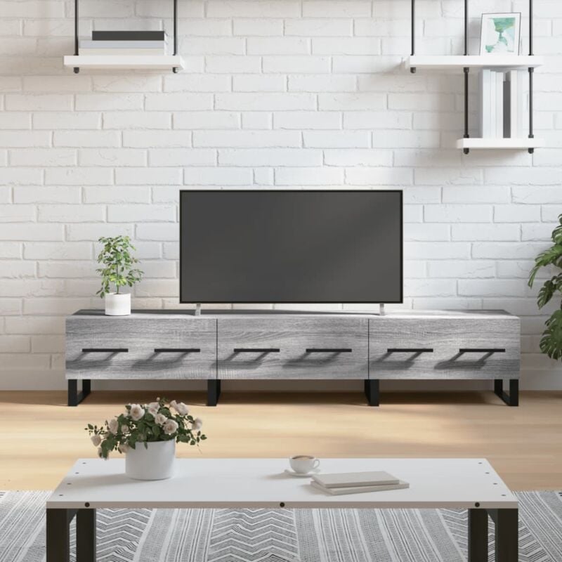 foto del prodotto jinlefu vidaxl mobile porta tv grigio sonoma 150x36x30 cm in legno multistrato