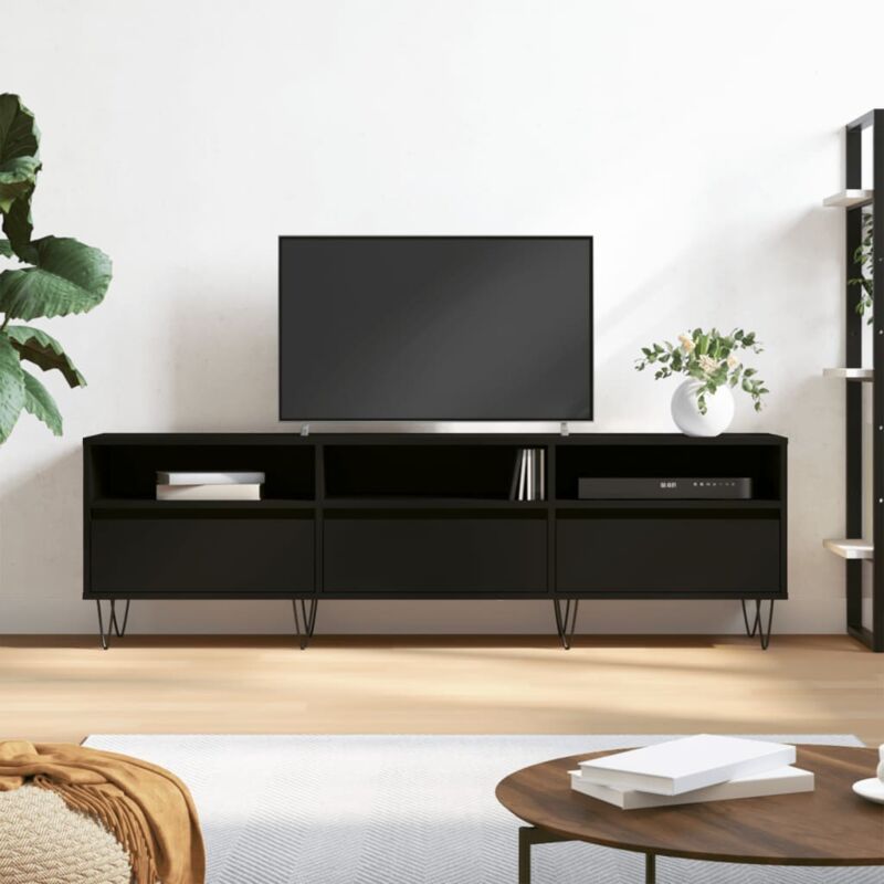 foto del prodotto jinlefu vidaxl mobile porta tv nero 150x30x44,5 cm in legno multistrato