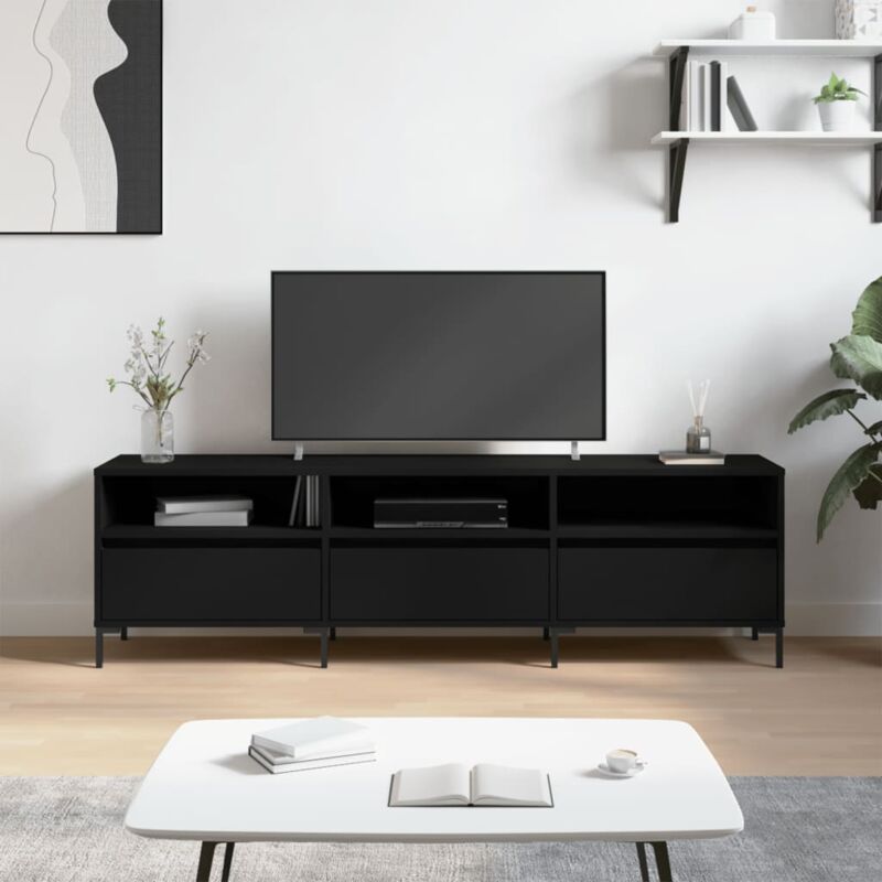 foto del prodotto jinlefu vidaxl mobile porta tv nero 150x30x44,5 cm in legno multistrato