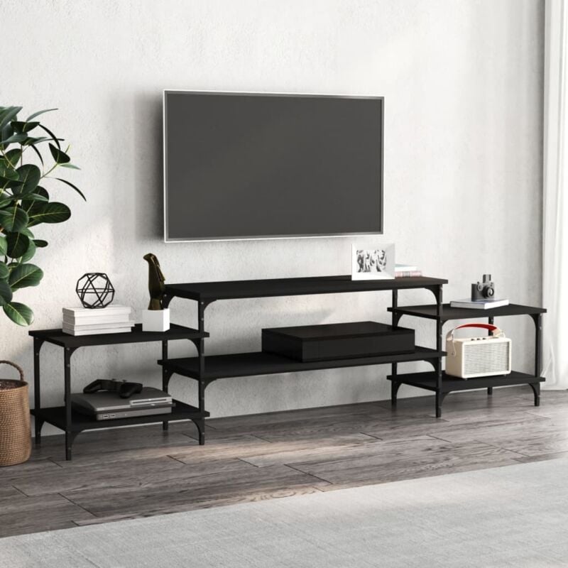 foto del prodotto jinlefu vidaxl mobile porta tv nero 197x35x52 cm in legno multistrato