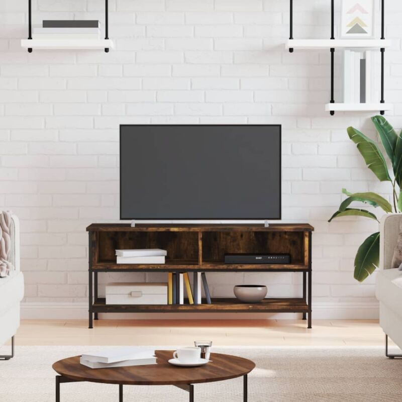 foto del prodotto jinlefu vidaxl mobile porta tv rovere fumo 100x35x45 cm in legno multistrato