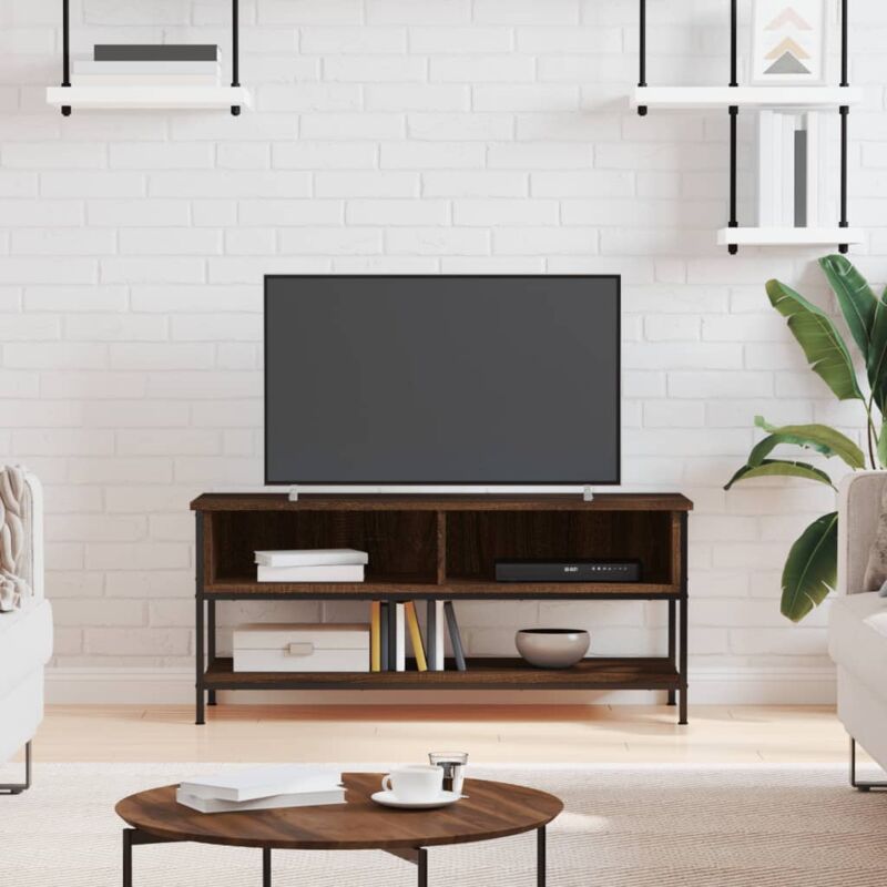 foto del prodotto jinlefu vidaxl mobile porta tv rovere marrone 100x35x45cm in legno multistrato