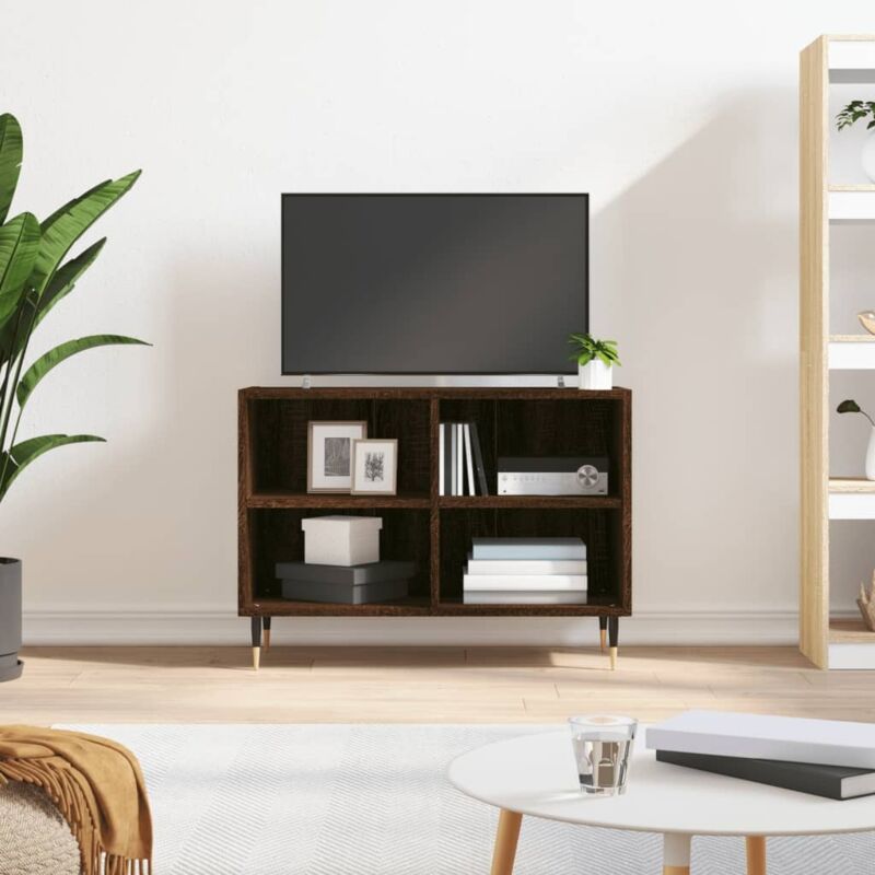 foto del prodotto jinlefu vidaxl mobile porta tv rovere marrone 69,5x30x50 cm legno multistrato