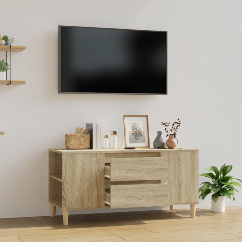 foto del prodotto jinlefu vidaxl mobile porta tv rovere sonoma 102x44,5x50 cm legno multistrato