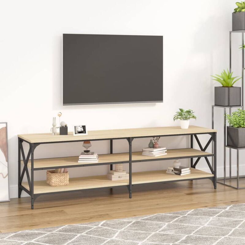 foto del prodotto jinlefu vidaxl mobile porta tv rovere sonoma 160x40x50 cm in legno multistrato
