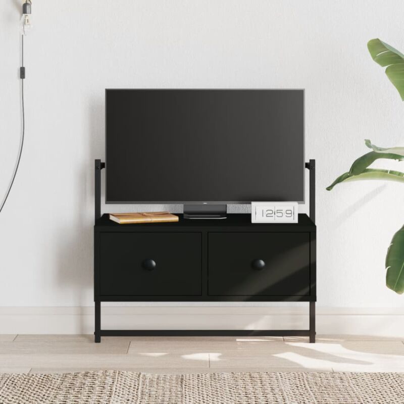 foto del prodotto jinlefu vidaxl mobile tv a muro nero 60,5x30x51 cm in legno multistrato