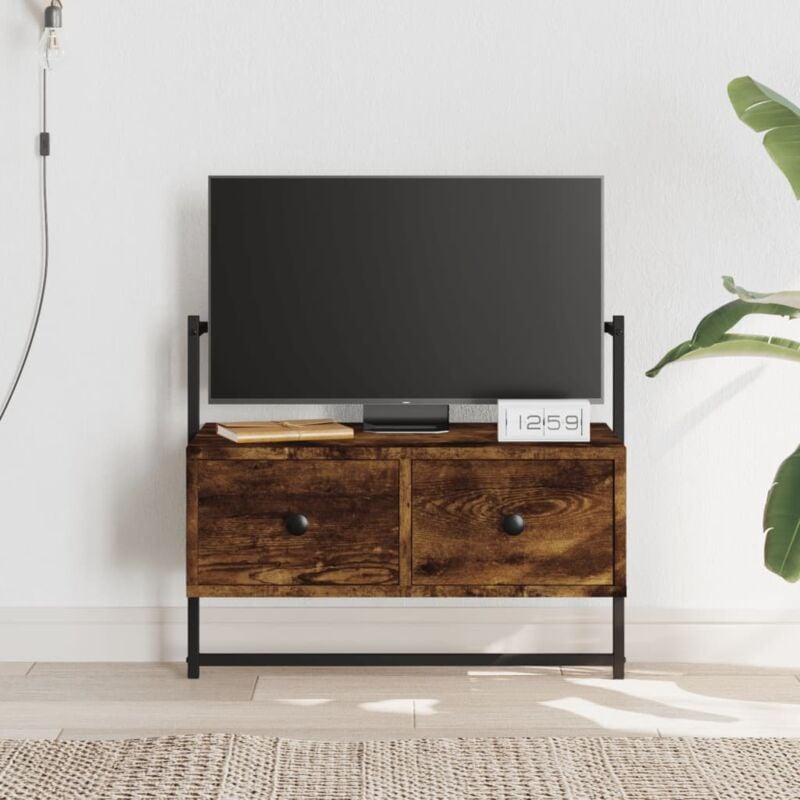 foto del prodotto jinlefu vidaxl mobile tv a muro rovere fumo 60,5x30x51 cm in legno multistrato