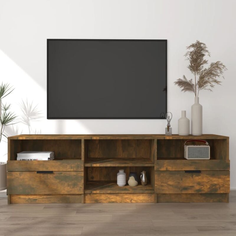 foto del prodotto jinlefu - vidaxl mobile tv rovere fumo 150x33,5x45 cm in legno ingegnerizzato