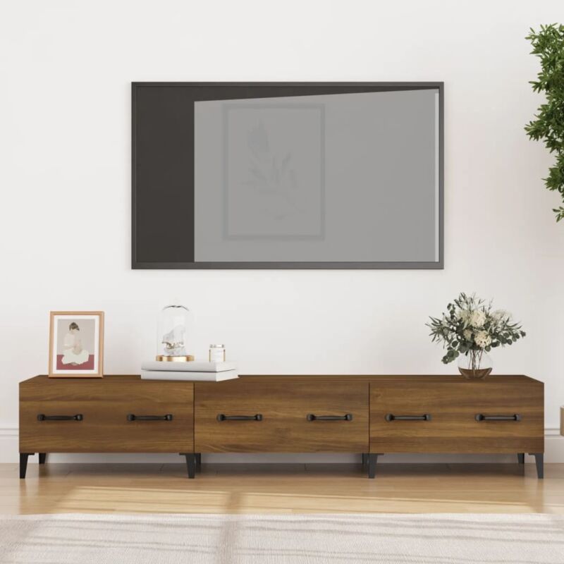foto del prodotto jinlefu vidaxl mobile tv rovere marrone 150x34,5x30 cm in legno multistrato